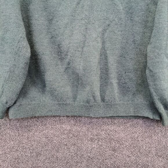 Fully Fashioned Women's Sweater Green 40 Collared Botany Wool Made in Scotland - Picture 8 of 14